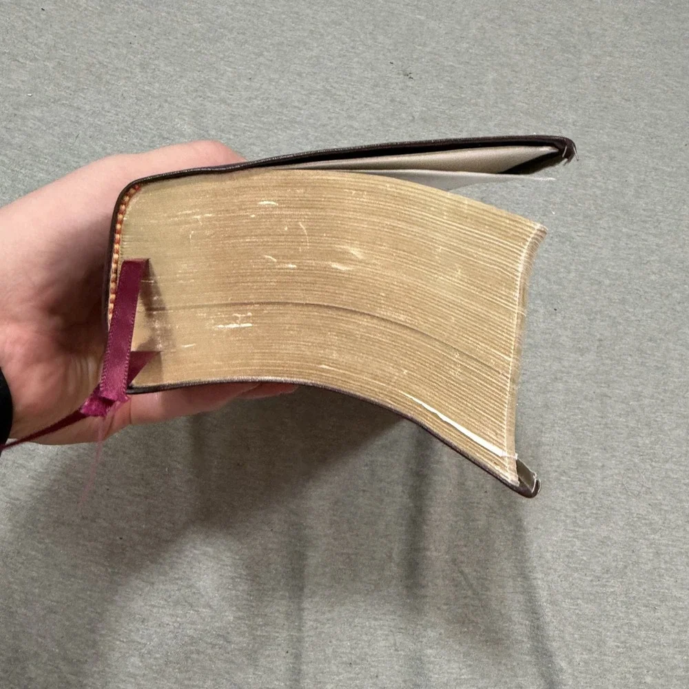 LDS Quadruple Combination Book of Mormon Bible Burgundy Leather Good Indexed